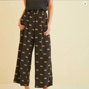 Amour Vert Leopard Print Salice Pant 100% Silk
